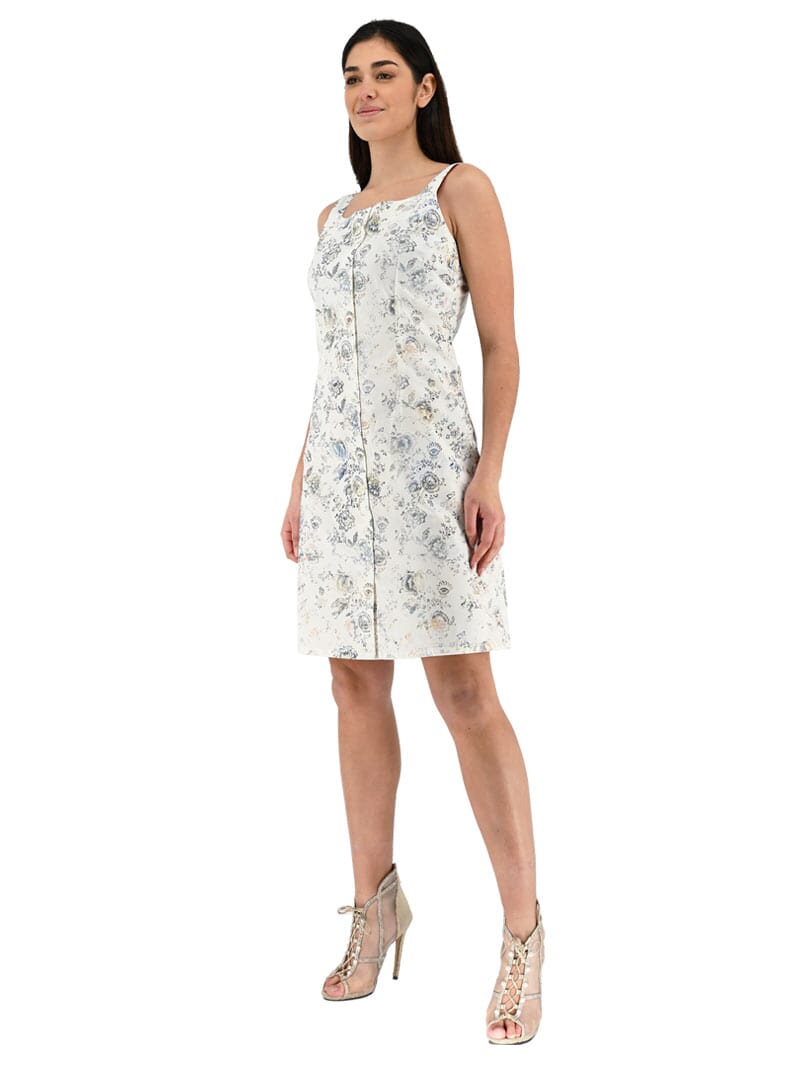 Robe extensible imprimée fond blanc CAMELIA