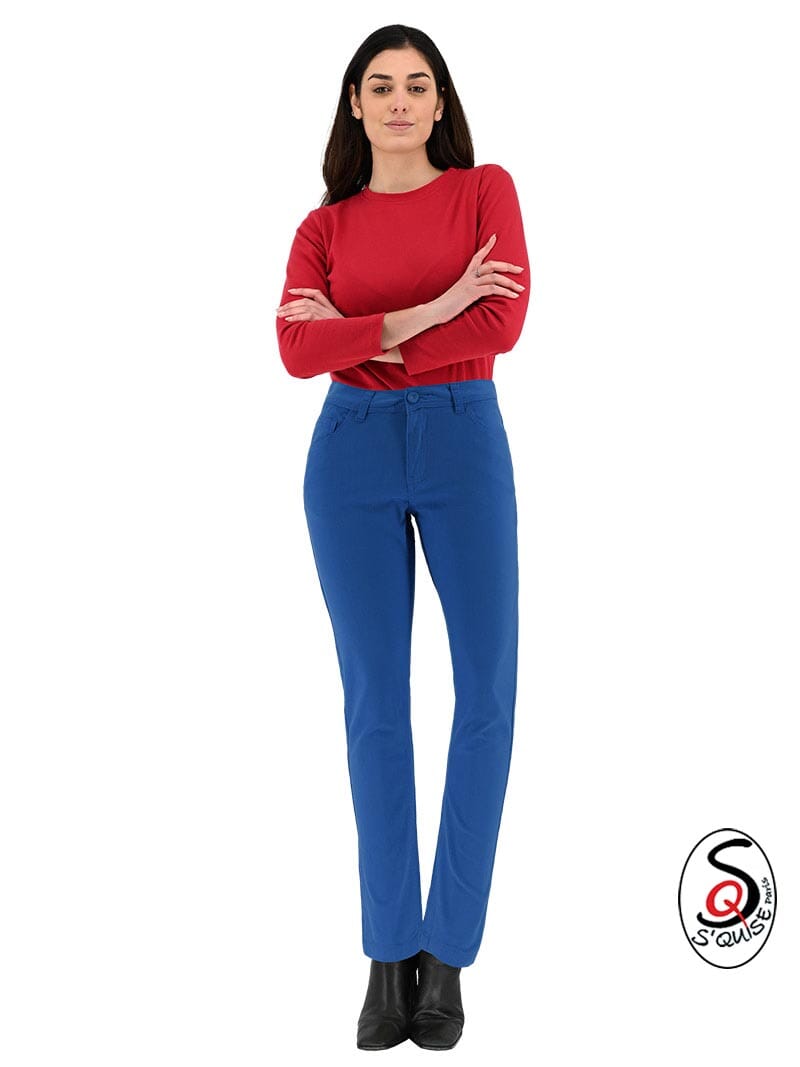 Pantalon coton extensible LINA royal